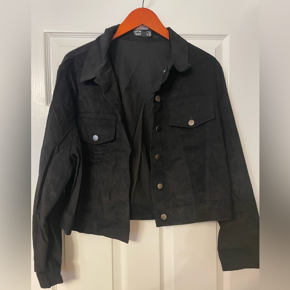 Paper heart black jacket.